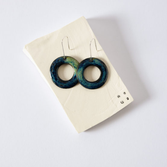 Boucles d'oreilles Donut Océan à suspente, taille L