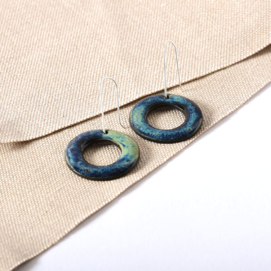 Boucles d'oreilles Donut Océan à suspente, taille L