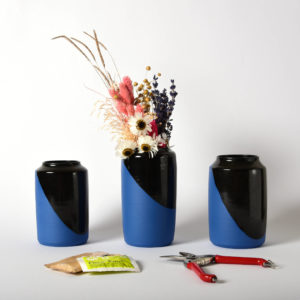 Vase Urushi bleu