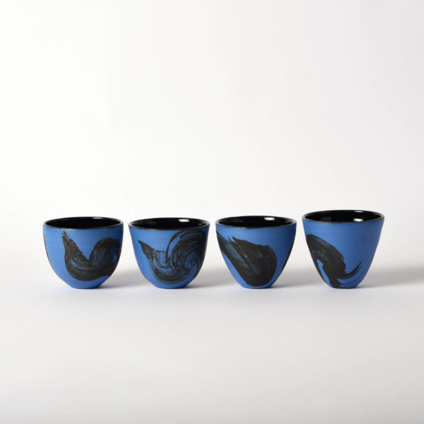 Tasse à espresso Nami noir/bleu