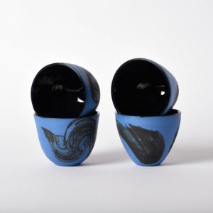 Tasse à espresso Nami noir/bleu
