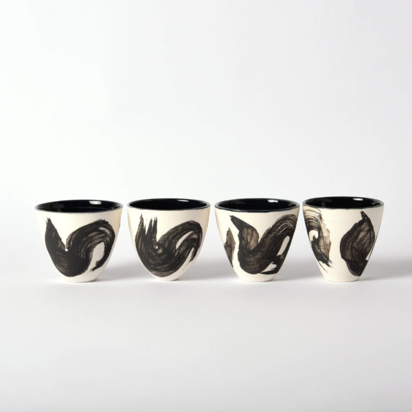 Tasse à espresso Nami noir/blanc