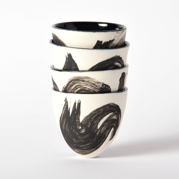 Tasse à espresso Nami noir/blanc