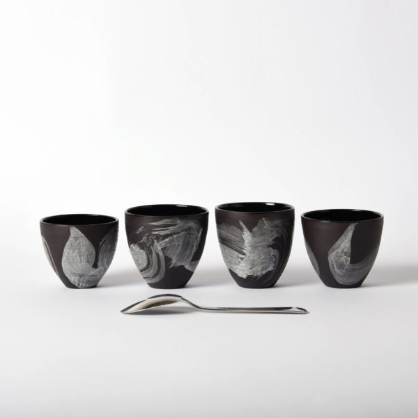 Tasse à espresso Nami blanc/noir