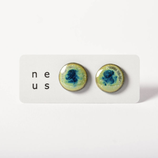 Boucles d'oreilles Disque Océan à clou, taille S