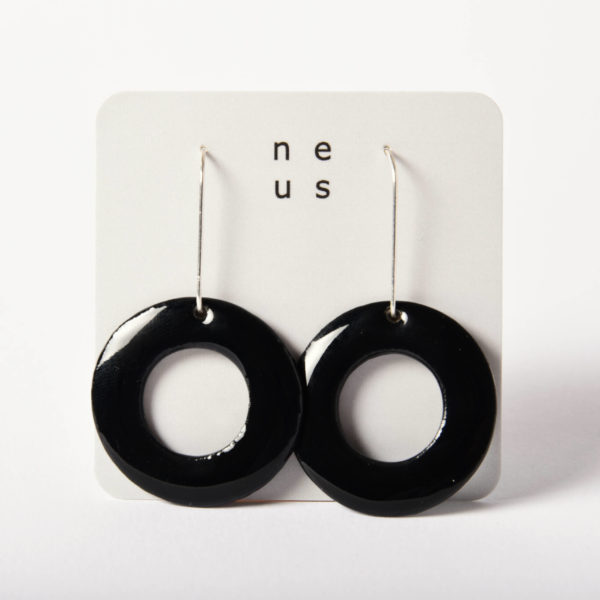 Boucles d'oreilles Donut Sumi à suspente, taille L