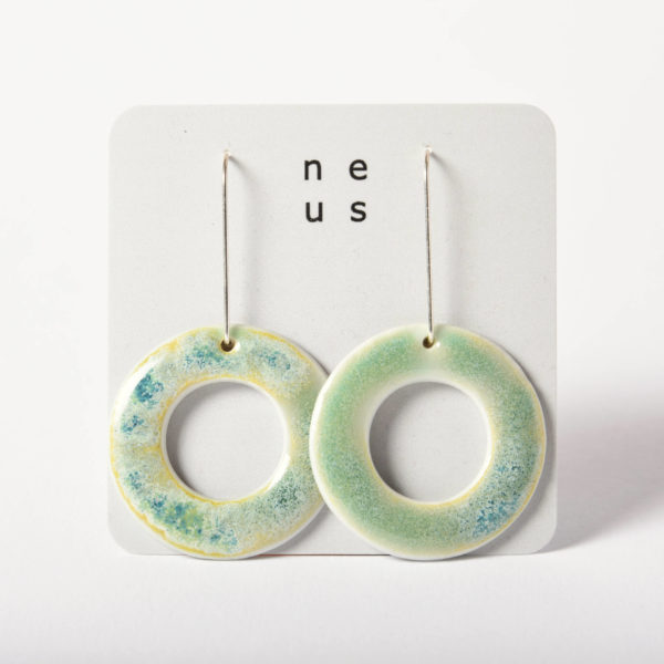 Boucles d'oreilles Donut Okinawa à suspente, taille L