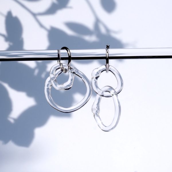 glassearrings-bubbles-clear-hoops-double