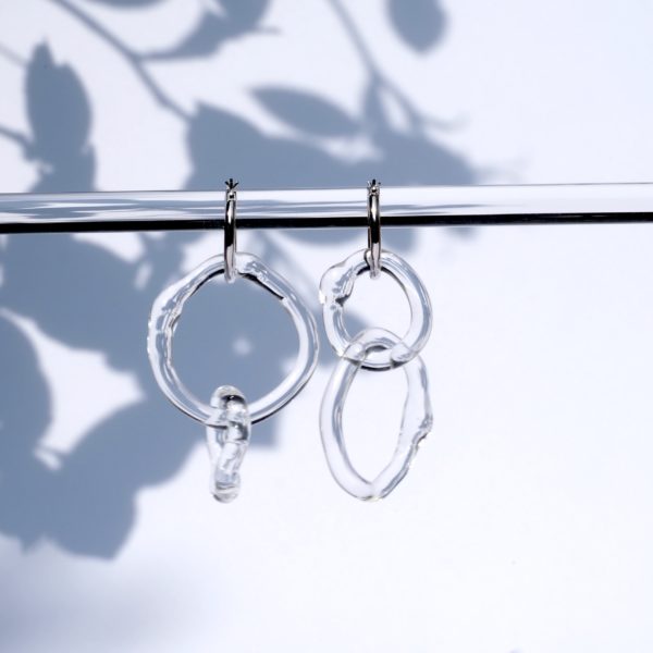 glassearrings-bubbles-clear-hoops-double