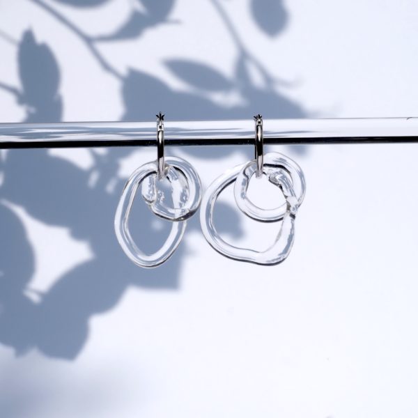 glassearrings-bubbles-clear-hoops-double