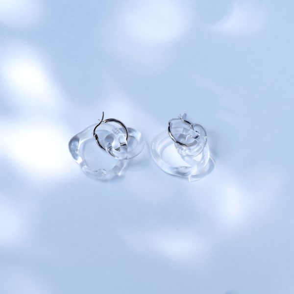 glassearrings-bubbles-clear-hoops-double