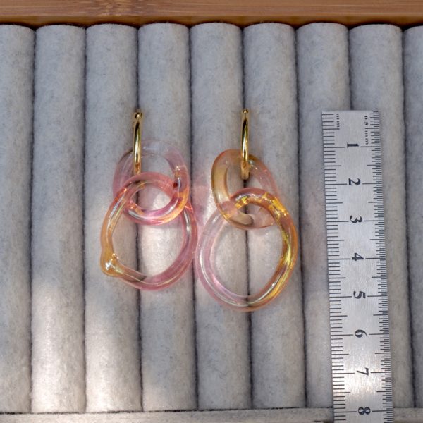 glassearrings-bubbles-golden_pink-hoops-double