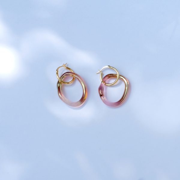 glassearrings-bubbles-golden_pink-hoops-simple