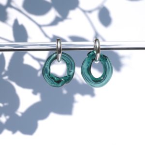glassearrings-bubbles-teal-hoops-chunky